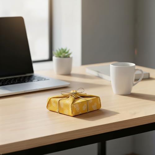 Bee's Wrap Furoshiki Gift Wrap, 4 Pack - Mustard Honeycomb - Image 6