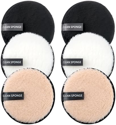 BlingKingdom 6 PCS Reusable Makeup Remover Pads, Facial Cleansing Cloths by BlingKingdom