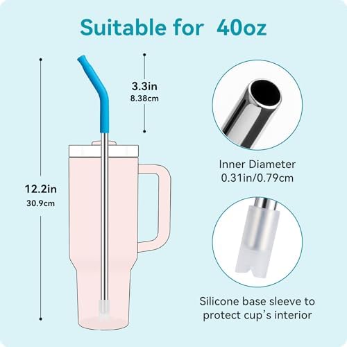 40 oz Straight Metal Straws for 40 oz Stanley Tumbler - Image 4
