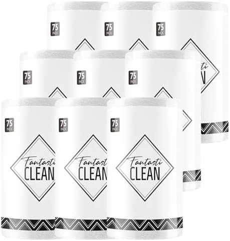 Fantasticlean Microfiber Cleaning Cloth Rolls-675 Sheets (9 Rolls of White) by Fantasticlean