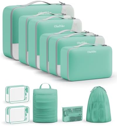 OlarHike 11 Set Packing Cubes for Travel,Gifts for Women Mom,Anti-Tearing Suitcase Organizer,with Over 1000 pcs Mesh Holes,Vacation Essentials & Accessories for Cruise Ship by OlarHike