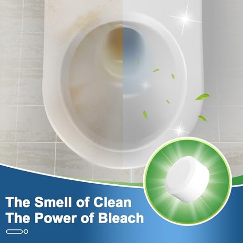 Msvvko Toilet Bowl Cleaners, Bleach Tablets 100 PACK, Automatic Cleaner for Tank, Effectively Eliminate Limescale, Stains & Odor, Continuous Cleaning for Bathroom & Toilet - Image 4