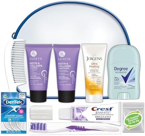 Convenience Kits International Women's Luseta Kit, Travel Size Toiletry Kit, Gifts for Women, 10 Piece Set by ConvenienceKitsInternational