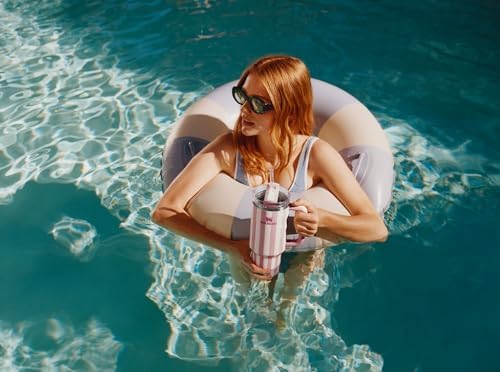 STANLEY Quencher H2.0 Flow State Tumbler, 40 oz, Peach Whip Cabana Gloss - Image 4
