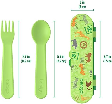 Bentgo Kids Plastic Utensil Set with Fork, Spoon, & Storage Case - Image 5