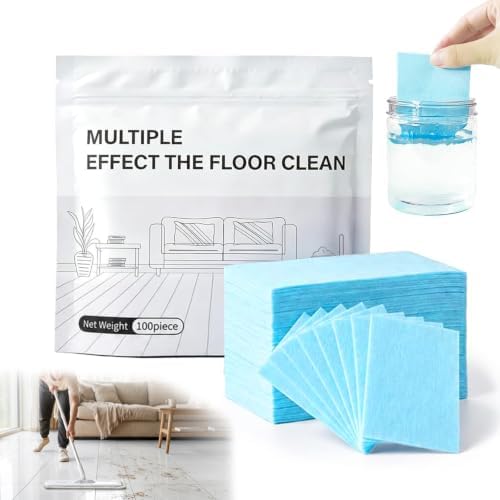 Floor Cleaner Tablets for Mopping, 100 PCS Multi Surface Floor Cleaning Tablets, Jasmine Scent Mop Solution Concentrate for Sealed Hardwood, Laminate, Vinyl Plank, Tile and Wood Floors by Unknown