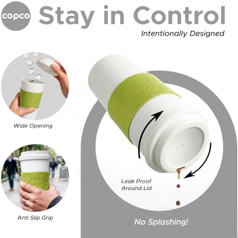 Copco Acadia Travel Mug, 16 Oz - Black, Plum, Blue, Green, Set of 4 - Image 5