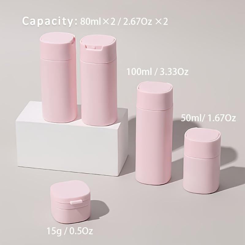 5pcs Travel Cream Dispenser Bottles Set Travel Bottles Toiletry Containers Set, TSA Approved, Travel Essentials - Image 5