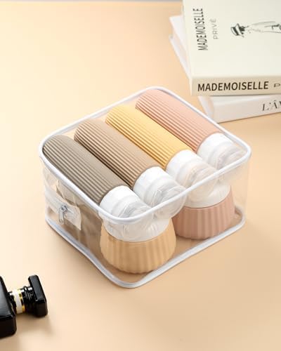 Mrsdry Travel Bottles 8 Pack, TSA Approved 3 oz Toiletries Containers, Leak Proof Silicone Squeezable Essentials Jars with Clear Bag - Image 5