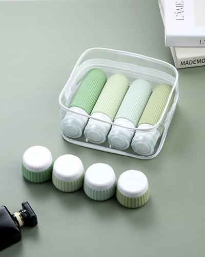 Mrsdry Travel Bottles 8 Pack, TSA Approved 3 oz Travel Containers with Clear Bag, Leak Proof Silicone Squeezable Essentials Jars - Image 4