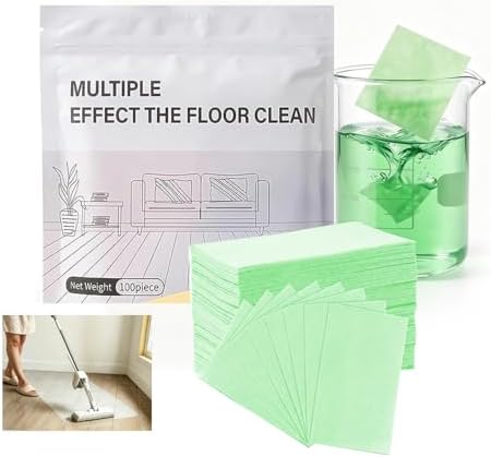 Multi Effect Floor Clean Tablets, 100PCS Multi Surface Floor Cleaning Tablets for Mopping, All Purpose Floor Cleaner for Hardwood, Tile and Wood Floors (Green, 300PCS) by wekunro