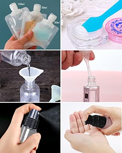 SEQUHITKU 51 Pack Travel Pouches for Toiletries,TSA Approved,Portable Containers,Stand Up Pouch,Refillable Travel Accessories for Shampoo Conditioner Lotion Soap Liquids (A-17pcs) - Image 6