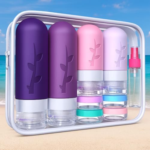 Tocelffe TSA Approved Travel Containers for Toiletries - Leak Proof Silicone Bottles, Refillable Liquid Travel Essentials for Shampoo, Conditioner, Lotion - Image 3