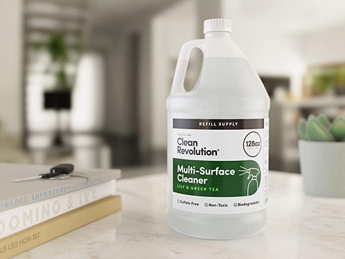 Clean Revolution Multi Surface Cleaner Refill Supply, Non-Toxic, Eco-Friendly & Plant-Based, Ready to Use, Lily & Green Tea, 128 Fl Oz (Pack of 4) - Image 2