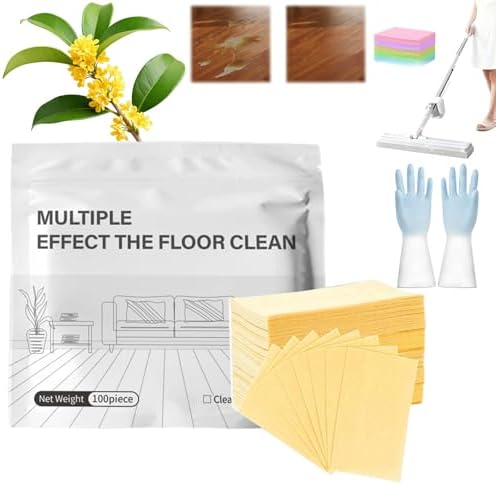 Multi-Effect Floor Clean Tablets,100 Piece Floor Cleaning Tablets Multi-Surface Cleaner for Hardwood Laminate Tile & RV Walls Maintenance, Water Concentrated Cleaner (Osmanthus 1Bag) by Unknown