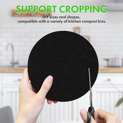 ENLOY 6.5 Inch Kitchen Compost Bin Filters Charcoal Replacement 12 Pack - Image 3