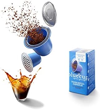 Reusable Capsules 6-Pack — Refillable Coffee Pods for Nespresso Original Line Machines, Add-On to Bluecup Starter Kit, BPA-Free & Dishwasher Safe by Bluecup