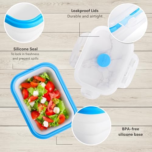 ECOBERI Collapsible Food Storage Containers with Lids, 4 Piece, 12 oz - Image 4