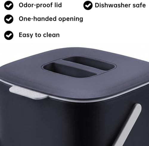 Compost Bin Kitchen, 0.7Gal Sealed Countertop Compost Bin - Image 3