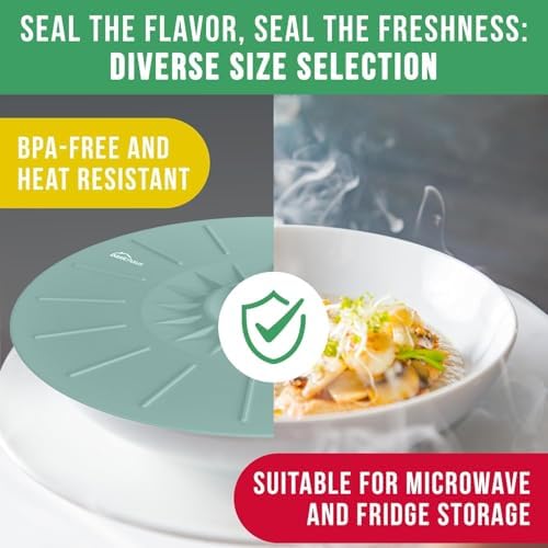 Microwave Cover Silicone Lids - Set of 11 Pieces - Suction Covers for Pots, Pans, Bowls, Cups, Skillets - Splatter Protection - Easy Food Storage - BPA Free - Image 4