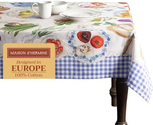 Maison d' Hermine Table Cloth Rectangle Table Reusable 100% Cotton 60"x120" by MaisondHermine