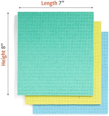 Full Circle Squeeze Swedish Dish Cloths – 6 Pack Reusable Cellulose Sponge Cloths, Super Absorbent Microfiber Cleaning Towels, Paper Towel Alternative, Color-Coded, Eco-Friendly, & Dishwasher Safe - Image 6