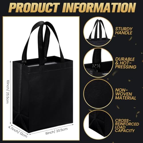Eccliy 105 Pcs Reusable Gift Bags, Medium, Black - Image 3