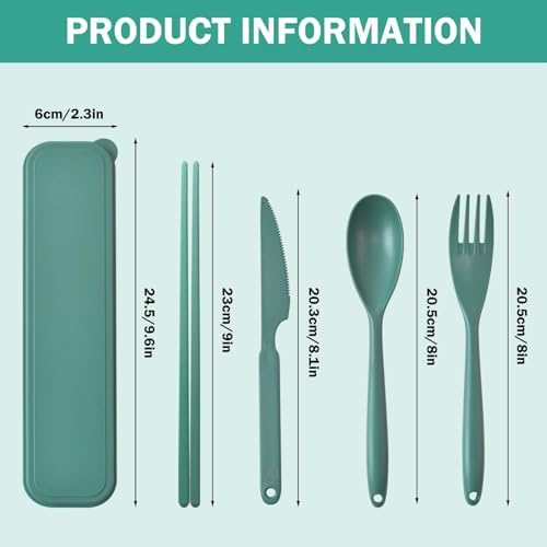Large Reusable Travel Utensils with Case, Plastic Camping Cutlery Set - Image 5