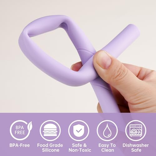 NiHome 6 PCS Extra Wide Reusable Bent Silicone Straws for Boba & Smoothies - Image 6
