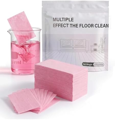 Floor Cleaning Tablets，Concentrated Soluble Dry Cleaning Sheets Multi-Effect Portable Mopping Solution for Home Tiles Hardwood Marble Pink 300 Pcs by Unknown