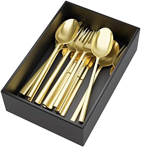 Black Bamboo Drawer Organizer - Silverware&Utensil Holder Organizer for Kitchen Drawers, Multi-Use Drawer Dividers Boxes for Bathroom Counter，Cabinet, Garage, Office Desk, Makeup, Jewelry (9"6"2.5") by Bambloom