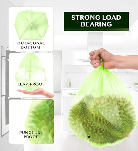 Compostable Trash Bags - FORID 13 Gallon Tall Kitchen Garbage Bags 80 Count Unscented Trash Can Liners 55 Liter Medium Wastebasket Bags for Bathroom Home Bedroom Office Garbage Can (5Rolls/Green) - Image 3
