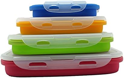 Sailing Elegant Collapsible Silicone Lunch Box/Container, Super Convenient Stackable Food Storage Containers, Material Safe (Set of 4, Multi) by Unknown