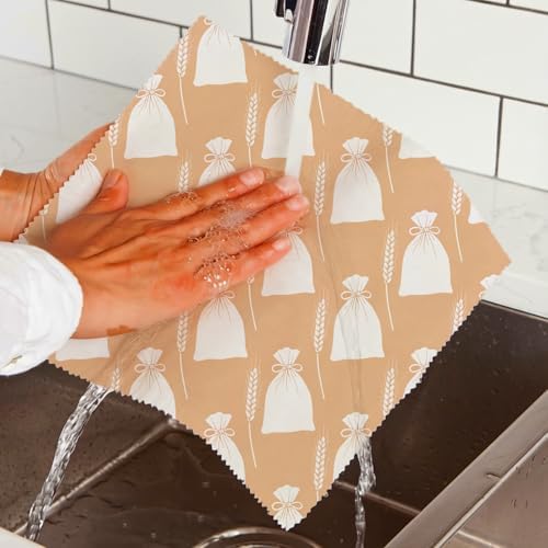 Reusable Beeswax Wrap, Flour Sack and Gingham Wraps, 9 Pack Sheets for Bread, Fruit, Bowl, Organic, Sustainable, Zero Waste, Plastic-Free Food Storage, 1XL, 3M, 5S - Image 6