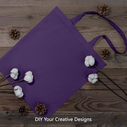 TOPDesign 6-Pack Economical 16"x15" Deep Purple Cotton Tote Bags, Lightweight Medium Reusable Grocery Shopping Cloth Bags, Suitable for DIY, Advertising, Promotion, Gift, Activity - Image 4