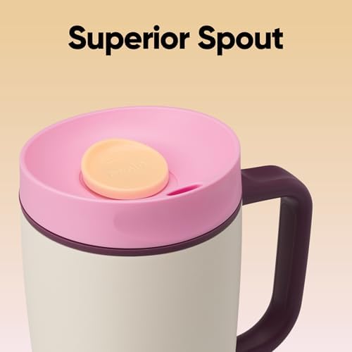 Owala SmoothSip Slider Stainless Steel Insulated Travel Mug with Handle, 100% Leak Proof, For Hot and Cold Drinks, Travel Friendly with Sliding Lock Lid, BPA Free, 12 oz, Daybreak - Image 4