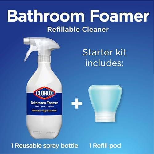 Clorox Bathroom Foamer Refill Cartridge for Clorox Bathroom Foamer Reusable Spray Bottle, Household Essentials, Fresh Scent, 2 Spray Refills - Image 2