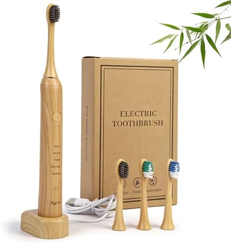 Natural Bamboo Electric Toothbrush for Adults by MgcSto