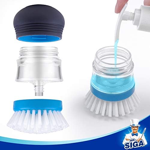 MR.SIGA Soap Dispensing Palm Brush Refill, Pack of 4 - Image 3