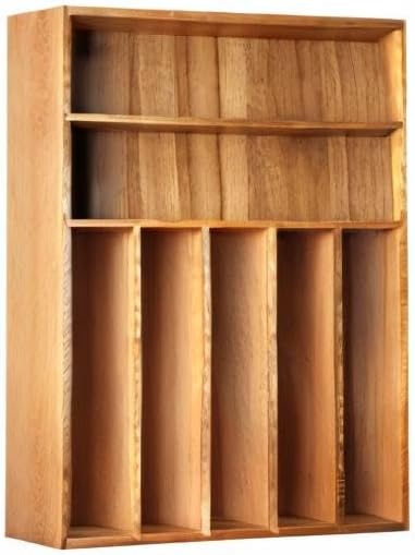 Besilord Silverware Organizer Kitchen Drawer Organizer Utensil Organizer Acacia Silverware Holder Cutlery Organizer in Drawer Flatware Organizer Tray(7 slots, Acacia - Image 7