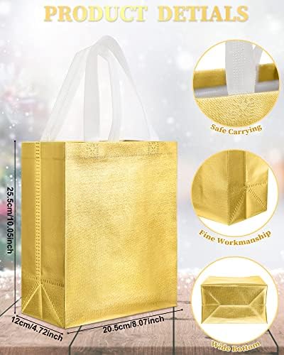Eccliy 80 Pcs Reusable Gift Bags, Medium, Gold - Image 5
