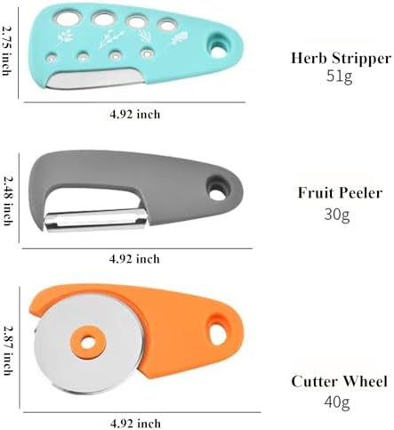 Kitchen Gadgets Set 6 Pieces, Space Saving Cooking Tools Kitchen Accessories-Garlic Grinder, Cheese Grater, Vegetable Peeler, Pizza Cutter, Herb Stripper, Bottle Opener, Gadgets Gift Set (Multicolor) - Image 5