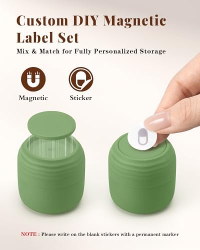 Lotour PLA Travel Toiletry Containers, Jars, Matcha Green 6 Pack 1oz & 2oz - Image 2