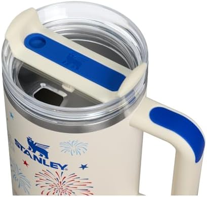 STANLEY Quencher H2.0 Flow State Tumbler, 40 oz, Cream Royal Fireworks - Image 2