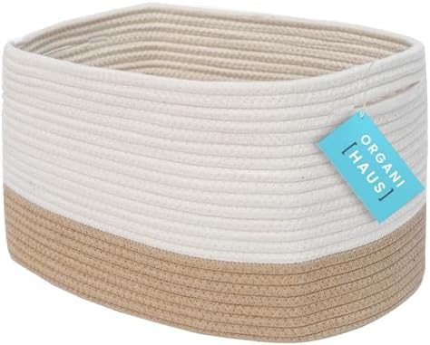 OrganiHaus Cotton Rope Basket for Shelf Storage, 15x9x10 by OrganiHaus