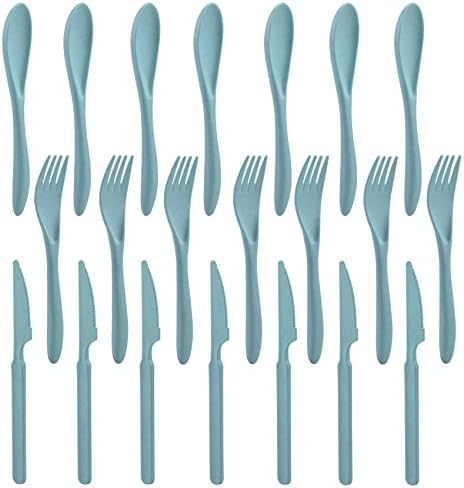 Zoyiancy 21Pcs Wheat Straw Cutlery Set, Green Reusable Utensil Set by ZoyiancyLifeButler