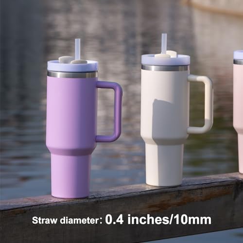 6 Pcs Replacement Straw for Stanley Adventure Quencher 40 oz 30 oz Cup Tumbler,Straws with Cleaning Brush for Stanley Accessories - Image 3