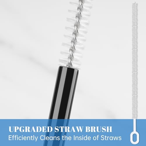Tomorotec 8PCS Stainless Steel Straws Fit for 40oz Stanley Tumblers, Black - Image 7