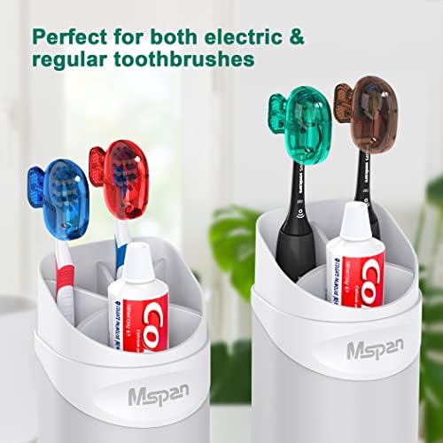 Mspan Toothbrush Head Cover Cap: Tooth Brush Protector Cute Plastic Clip Pod Compatible with Standard & Electric Toothbrush - Travel Case for Traveling & Home - 4 Packs - Image 4