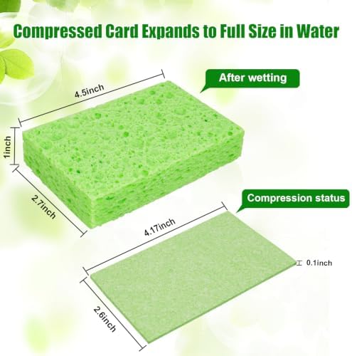 12 Pack Kitchen Sponges, Compressed Cellulose Non-Scratch for Dish Washing - Image 2